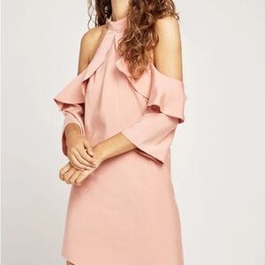 BCBGeneration Pink Ruffled Cut Out Sundress NWOT